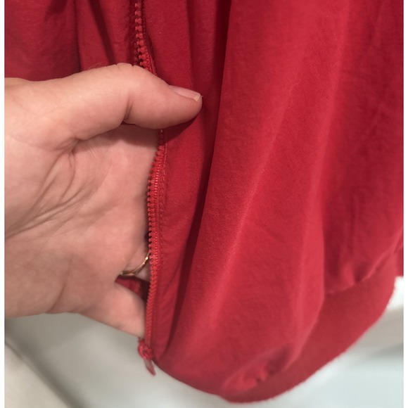Izod‎ Red top Pull Over V-neck rain jacket Golf Hike Windbreaker - Picture 4 of 12